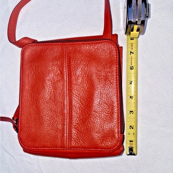 American Leather Co. Kansas Leather Crossbody with Coin Purse Brown/Red/Rust - Picture 9 of 14